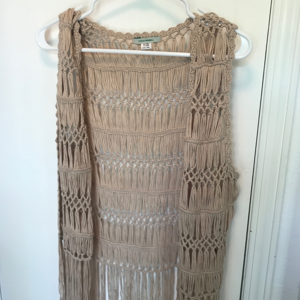 OS - Urban Nomad - Boho Fringed Crocheted Vest